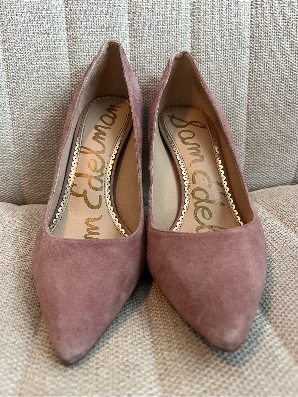 Sam Edelman Dusty Rose Suede Pointed-Toe Heels - Picture 2 of 9